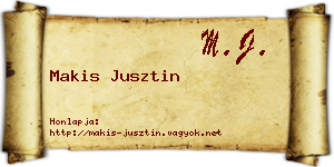 Makis Jusztin névjegykártya